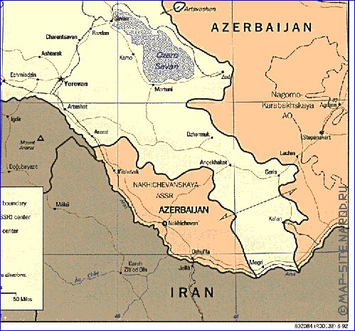 mapa de Armenia em ingles