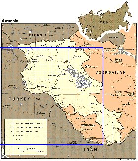 carte de Armenie en anglais