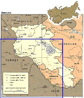 carte de Armenie en anglais