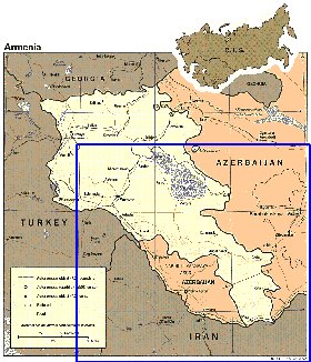 mapa de Armenia em ingles