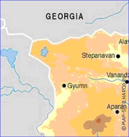 Fisica mapa de Armenia em ingles