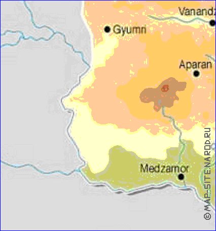 Fisica mapa de Armenia em ingles