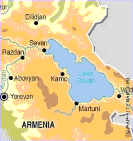 Fisica mapa de Armenia em ingles