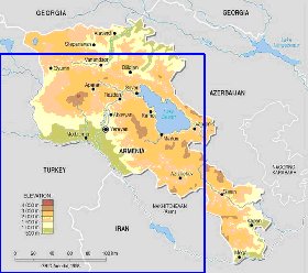 Fisica mapa de Armenia em ingles