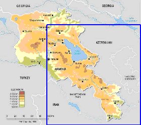 Fisica mapa de Armenia em ingles