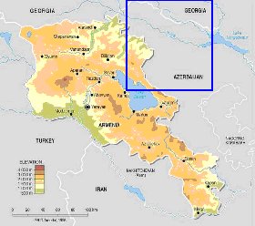 Fisica mapa de Armenia em ingles