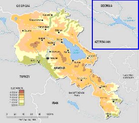 Fisica mapa de Armenia em ingles