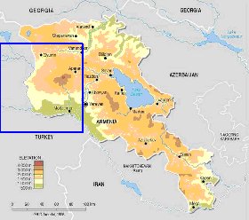 Fisica mapa de Armenia em ingles