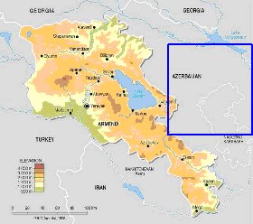 Fisica mapa de Armenia em ingles