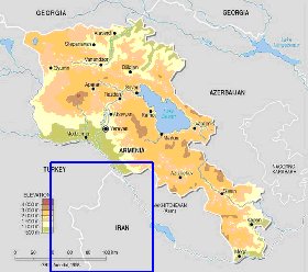 Fisica mapa de Armenia em ingles