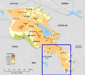 Fisica mapa de Armenia em ingles