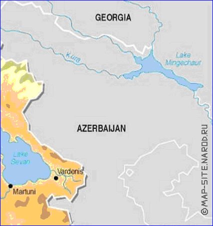 Fisica mapa de Armenia em ingles