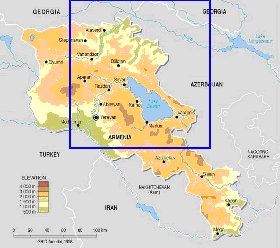 Fisica mapa de Armenia em ingles