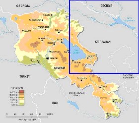 Fisica mapa de Armenia em ingles