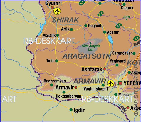 carte de Armenie en allemand