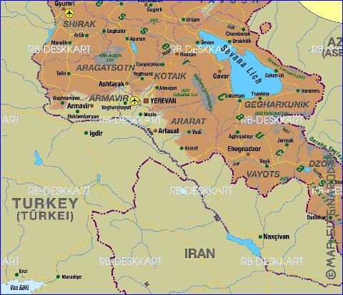 mapa de Armenia em alemao