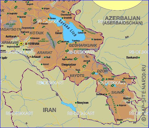 mapa de Armenia em alemao