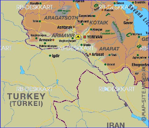 mapa de Armenia em alemao