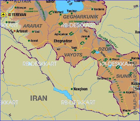 mapa de Armenia em alemao