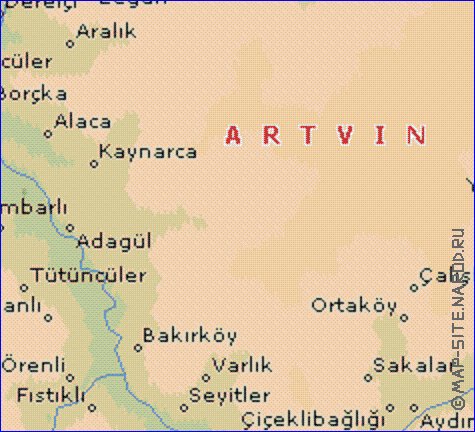 carte de  il Artvin