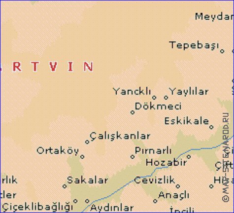 carte de  il Artvin