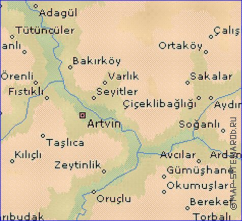 carte de  il Artvin