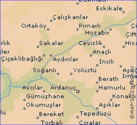 mapa de  il Artvin