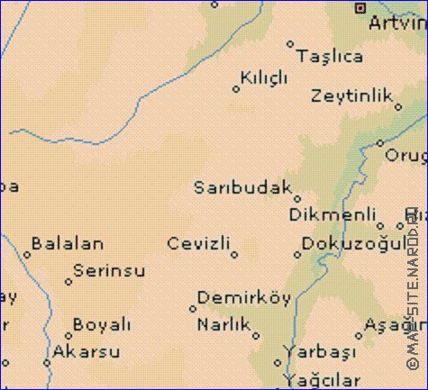 carte de  il Artvin