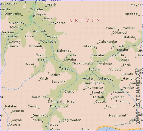 carte de  il Artvin