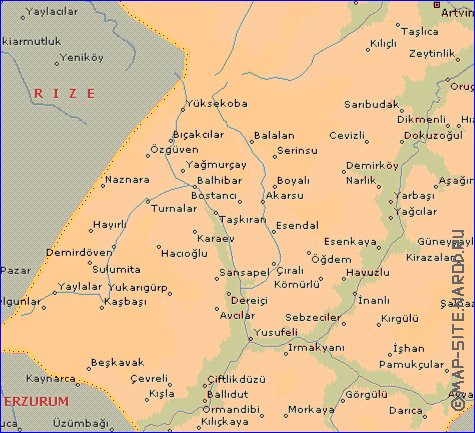 carte de  il Artvin