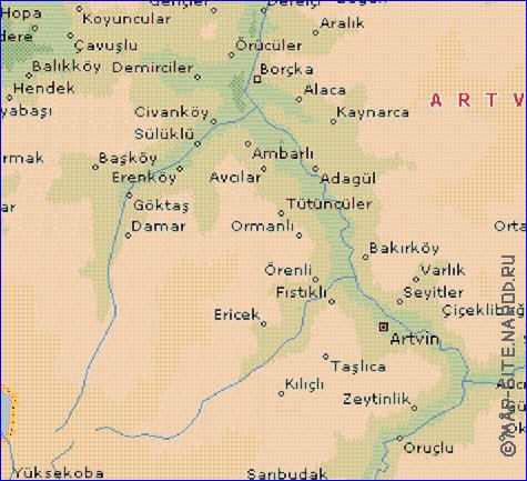 mapa de  il Artvin