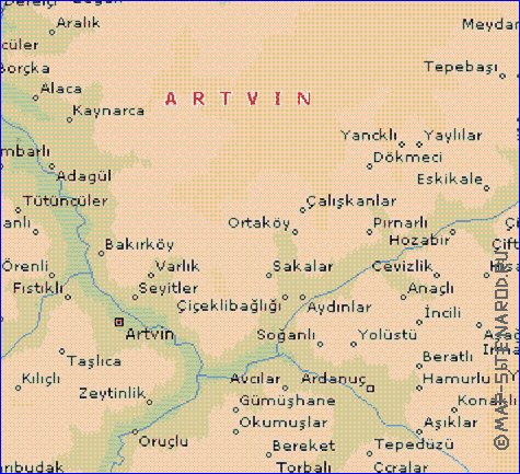 carte de  il Artvin