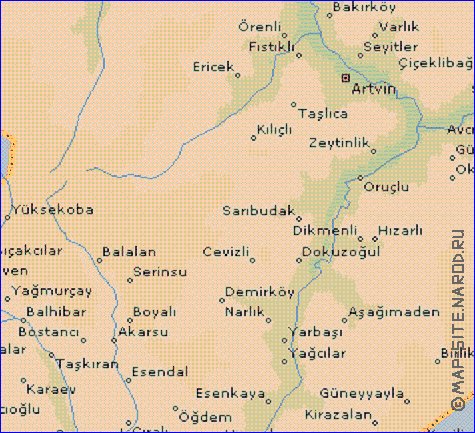 mapa de  il Artvin