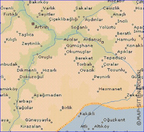 mapa de  il Artvin