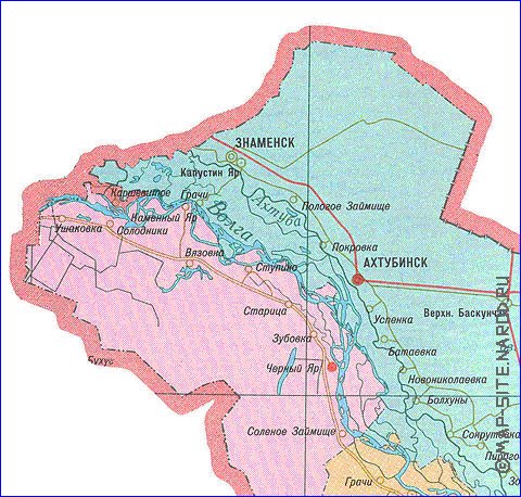 mapa de Oblast de Astraca
