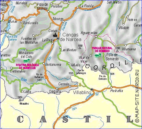 mapa de Asturias