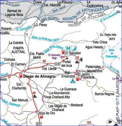 carte de Region d'Atacama