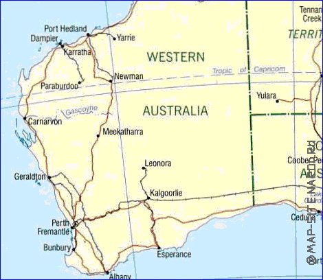 Administratives carte de Australie en anglais