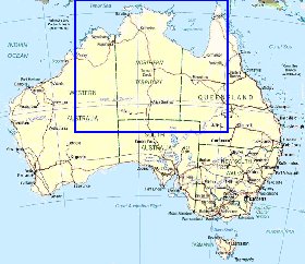 Administrativa mapa de Australia em ingles