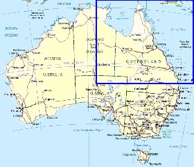 Administrativa mapa de Australia em ingles