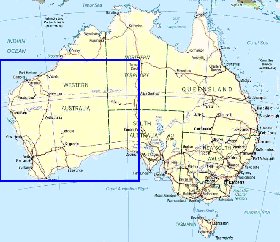 Administratives carte de Australie en anglais