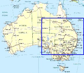 Administratives carte de Australie en anglais