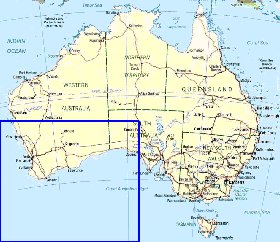 Administrativa mapa de Australia em ingles