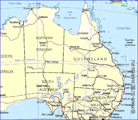 Administrativa mapa de Australia em ingles