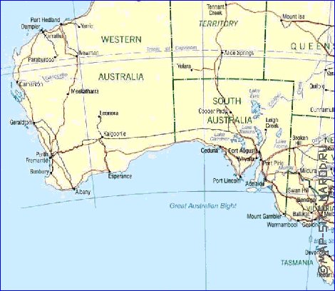 Administrativa mapa de Australia em ingles