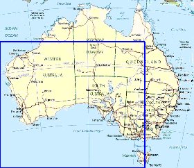 Administrativa mapa de Australia em ingles