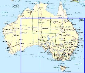 Administratives carte de Australie en anglais