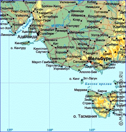 Fisica mapa de Australia