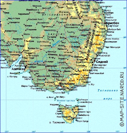 Fisica mapa de Australia