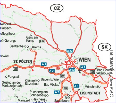 Administratives carte de Autriche en allemand